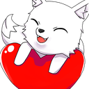 WhiteFoxHeart cute emoji